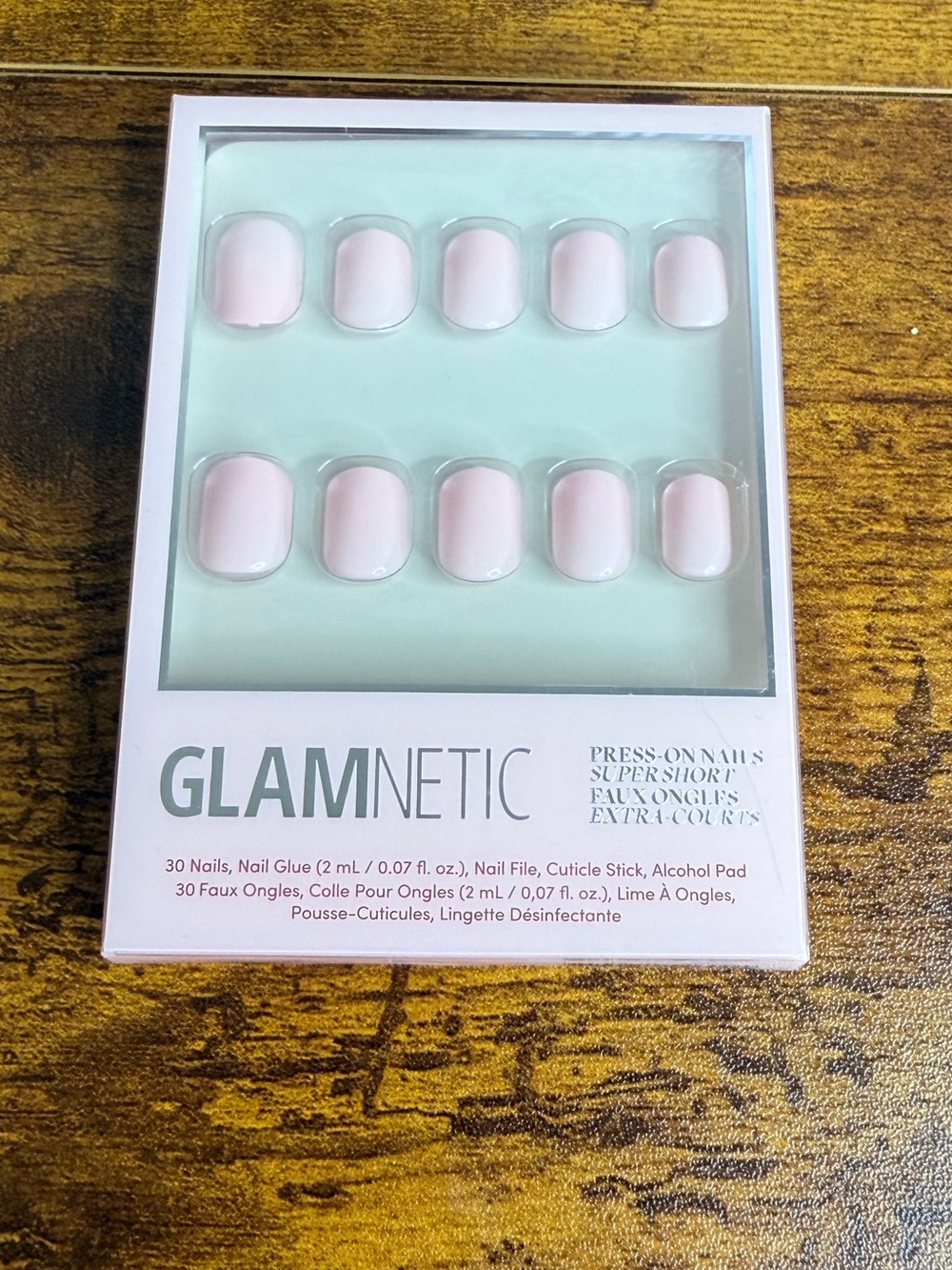 Glamnetic Light Pink Press-On Nails - Super Short Set in Sugar BB